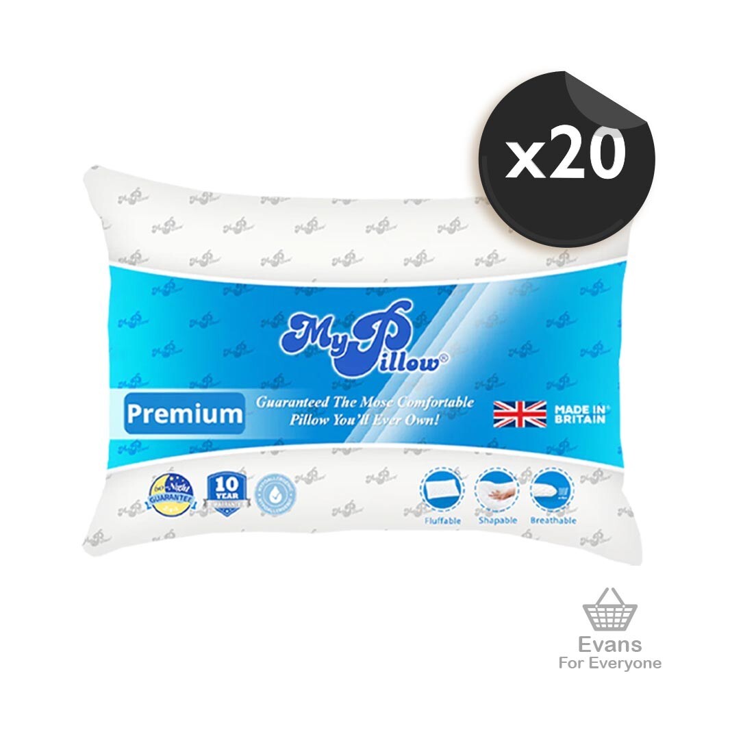 20 x Almohadas My Pillows UK Serie Premium Almohada de Cama Relleno Medio - Oferta Especial