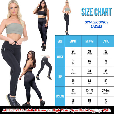 Frauen Active Star Bauch Kontrolle Hohe Taille Fitness Leggings Training Gym Sport