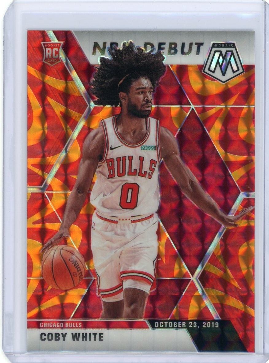 2019 Panini Mosaic NBA Debut #264 Coby White Orange Reactive RC Chicago Bulls