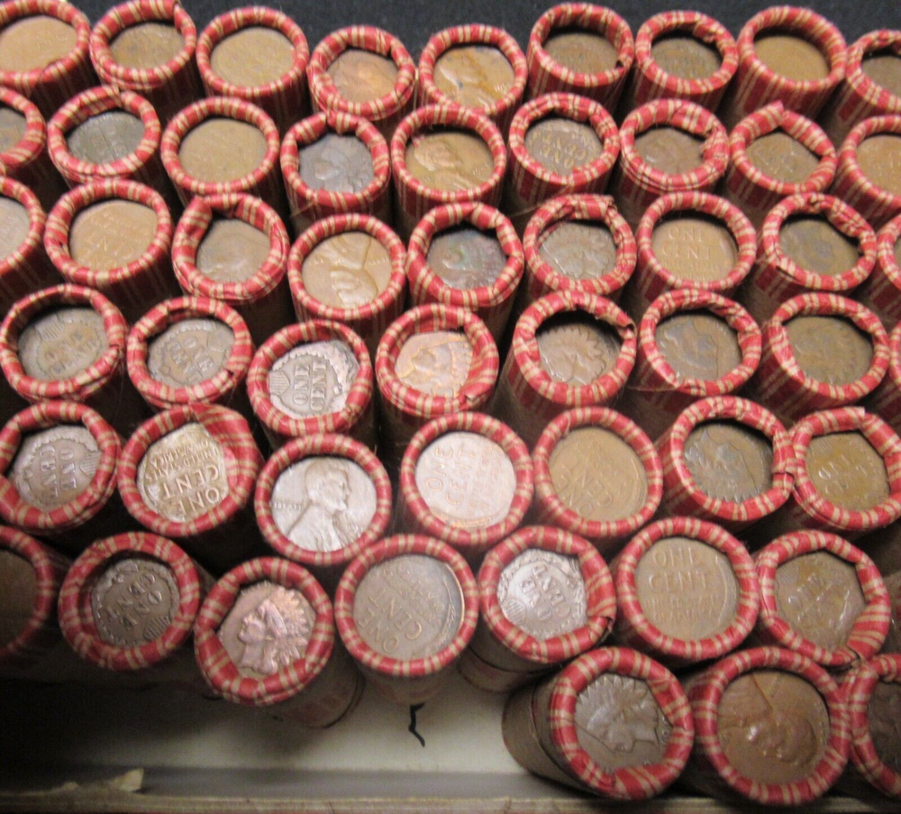 WHEAT PENNY/INDIAN HEAD PENNY ROLL LOT 1800's 1900's P.D.S. MIXED MINTS 50 COINS