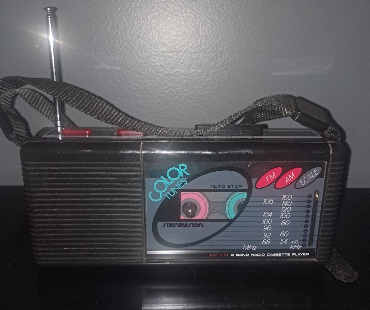 80s Color Tunes Sound Design Radio Cassette 4603BLK BLACK Boom Box