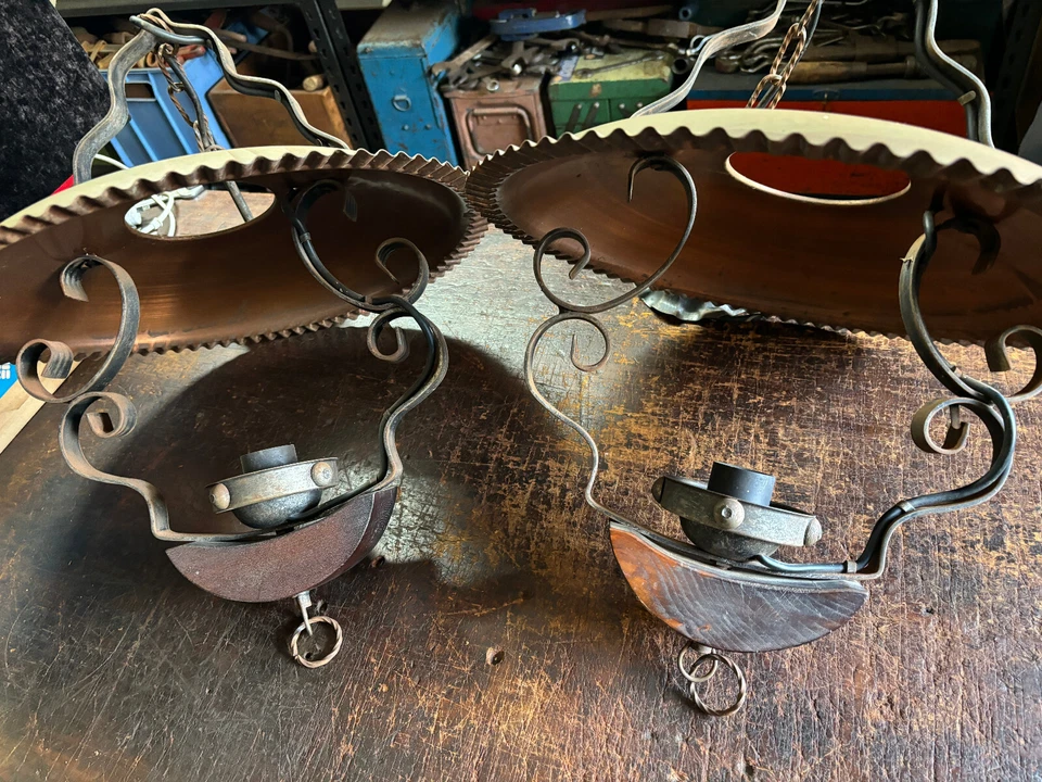 Lámpara Colgante Vintage Cobre, Tono Corteza Pastel Hierro Forjado Rústico Estilo Country Foto 2 de 4