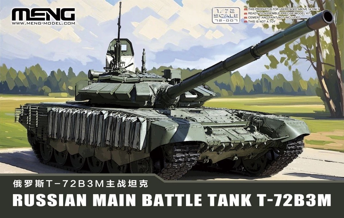 MENG 72-007 1/72 Russian T-72B3M Main Battle Tank Assembly