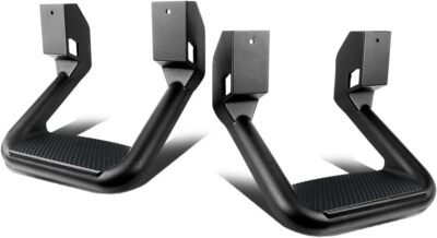 Pair Black Aluminum Side Hoop Steps Compatible With Most Pickups and SUV's, 1...
