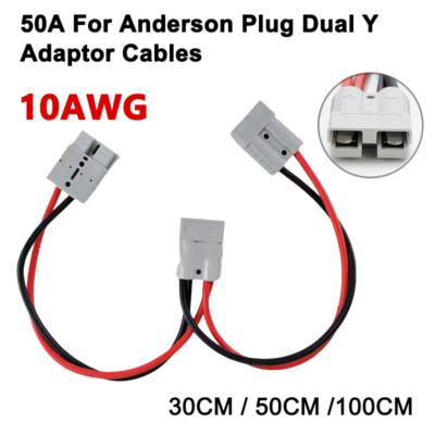 10AWG 50A 1 to 2 Splitter Anderson Copper Connector Solar Battery Charging Cable