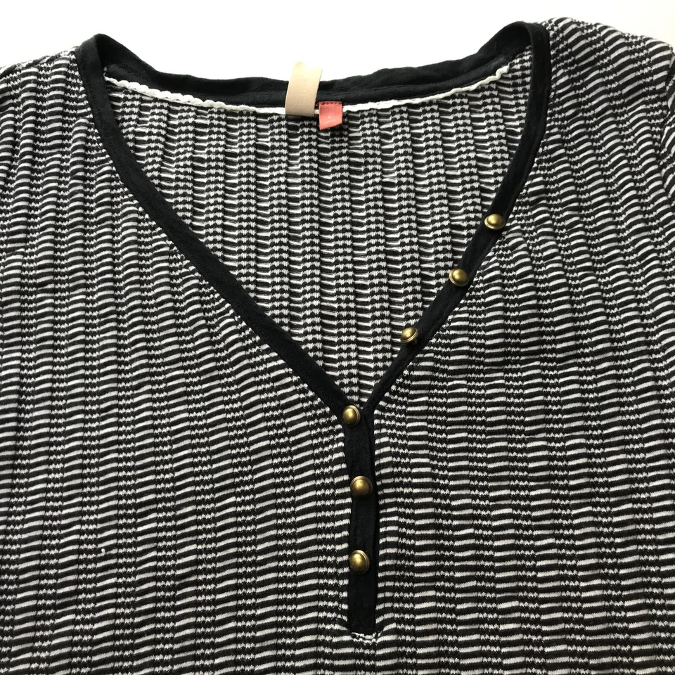 Camisa Anthropologie PILCRO Henley a Rayas con Botones, Texturizada Para Mujer Pequeña Foto 3 de 4