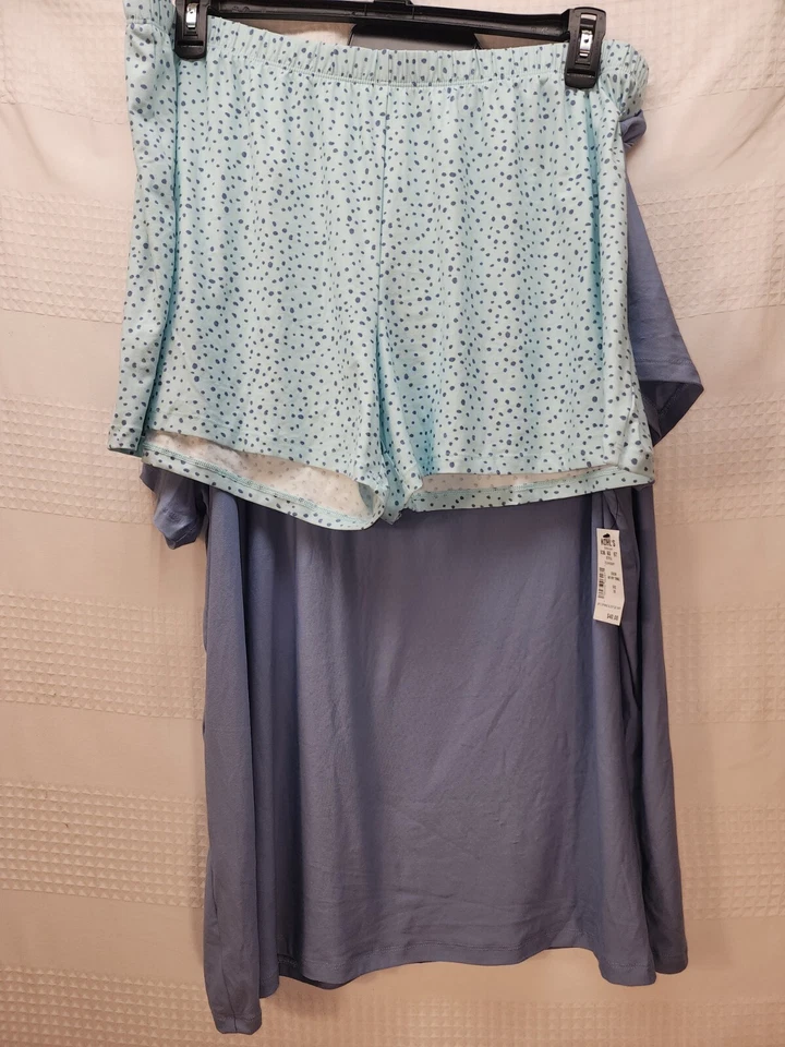 Conjunto de pijama Sonoma para mujer talla 2x ropa de dormir pantalones cortos manga corta camisa azul Foto 2 de 4