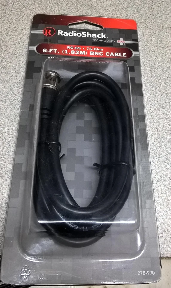RADIOSHACK 6-FT. RG-59 75Ohm BNC Cable P/N 278-990 2780990 - Image 2 of 4