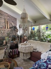 Huge MCM Macrame Plant Hanger/Table 8  Long