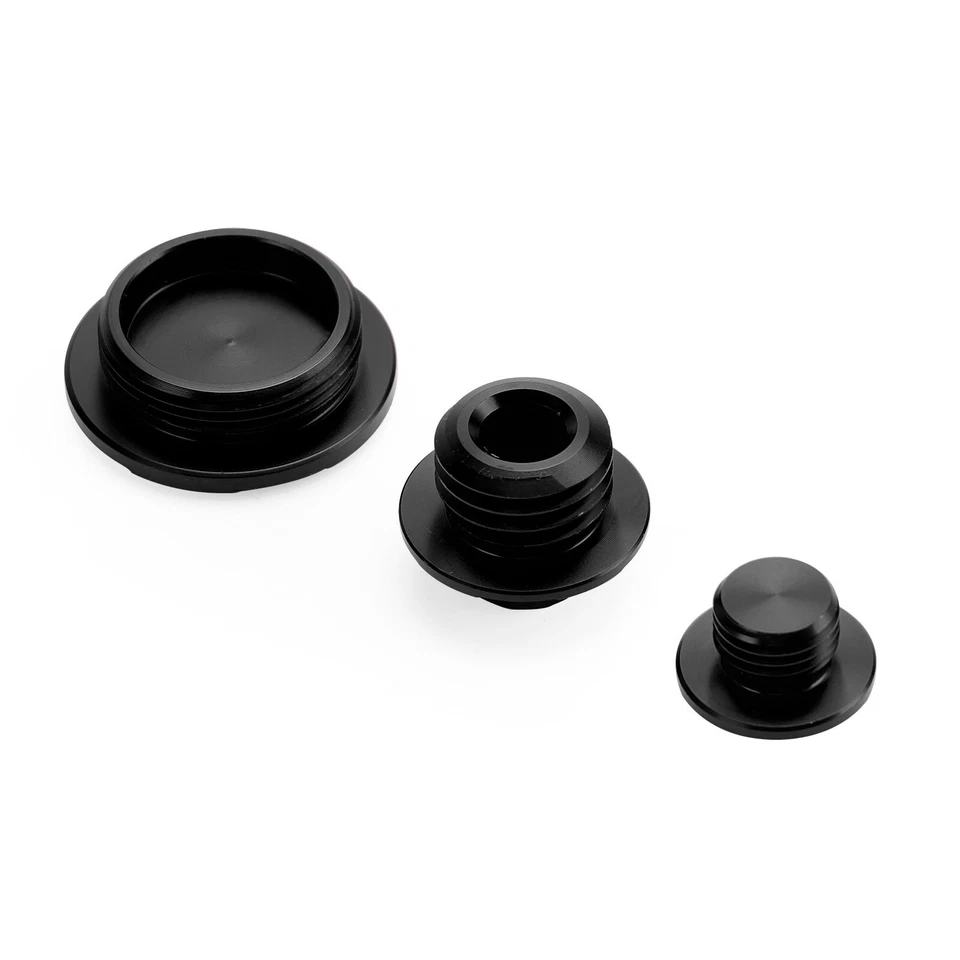 Kit de tapones de motor Billet negro para Honda CRF250R CRF250R CRF450R CRF450X 2002-2020 Foto 4 de 4