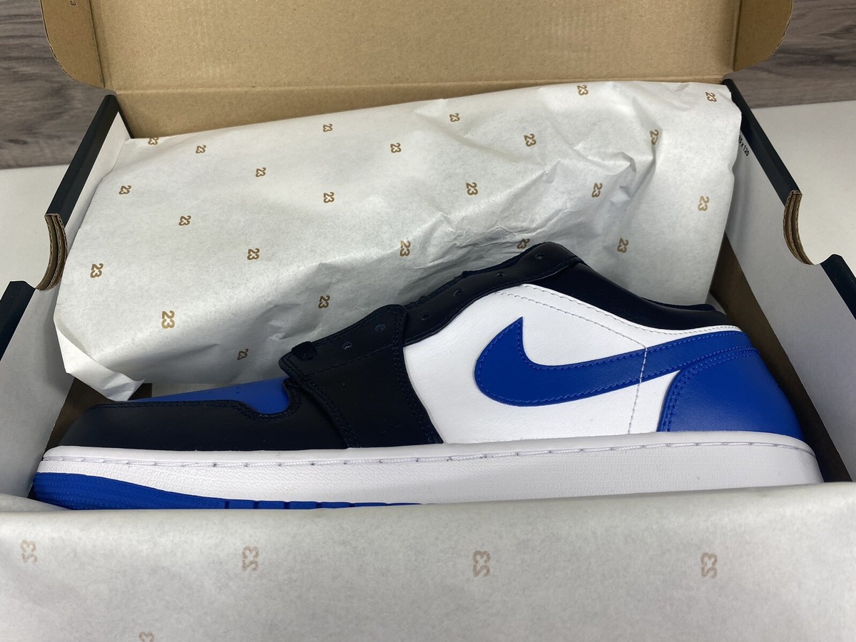 Nike Air Jordan 1 LOW White Royal Blue Black Sneakers 553558-140