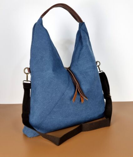 Bolso boho origami de cuero sintético de lona, bolso bandolera, bolso de hombro - Foto 4 di 18