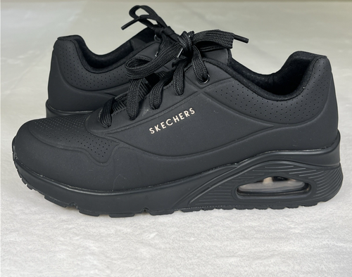 SKECHERS Uno Wedge Sneaker Sportive Black Memory Foam 73690 Benefits Charity - Picture 5 of 13