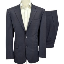 Banana Republic Wool Pinstripe Suit Mens 44R 34x32 Navy 2 Piece Executive