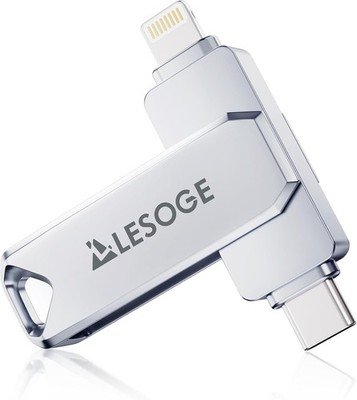MFi Certified 256GB Flash Drive for iPhone/iPad/Android/PC Silver