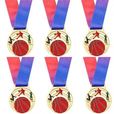6 Pack Basketball Medals for Kids, Metals Gold Award Medals Suitable for Spor...