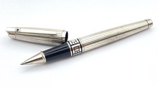 VINTAGE ST DUPONT D-LINK ROLLERBALL PEN IN PLATINUM GADROONS MADE IN FRANCE