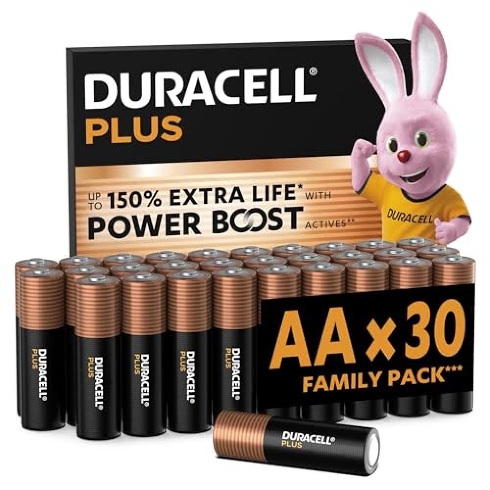 Stock 30 Batterie DURACELL Plus AA LR6 - Alta Capacità 1.5V Alcaline