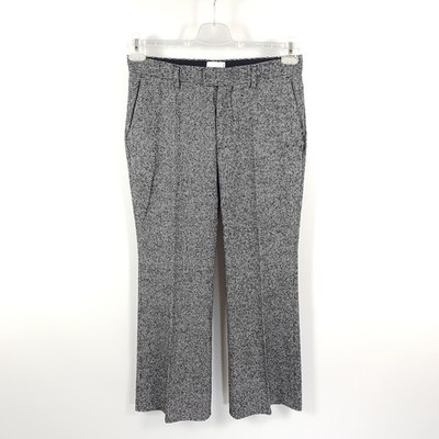 Closed Trousers Wharton Womens W28 Grey Flared Crop Wool Silk 7/8 Cloth Pants Tweed