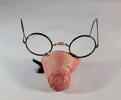 1920s Windsor Groucho Marx Homemade Cardboard  Nose Partial Mustache Glasses