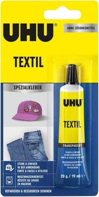 UHU Spezialkleber Textilkleber Waschbeständig für Baumwolle Leinen 20 ml 20 g