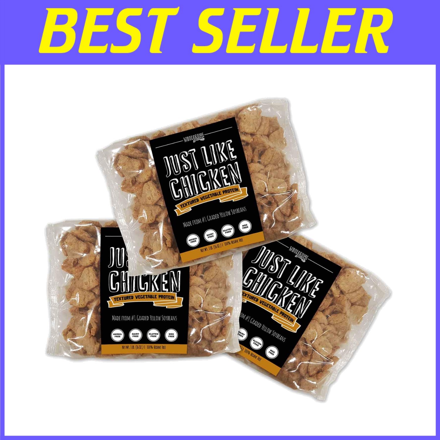 Proteína vegetal texturizada versátil hecha con soja amarilla, sin hexano