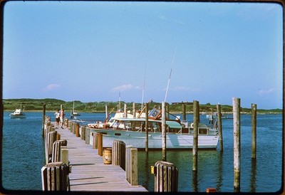 15x Kleinbilddias - Monhegan Island, Maine, USA - Hafen, Boote, Dorf - 1964