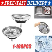 Stainless Steel Home Kitchen Sink Drain Stopper Basket Strainer Waste Plug Lot