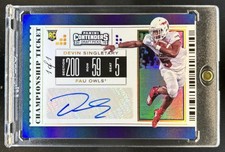 2019 Contenders Draft Picks Devin Singletary RC Championship Ticket Auto #1/1
