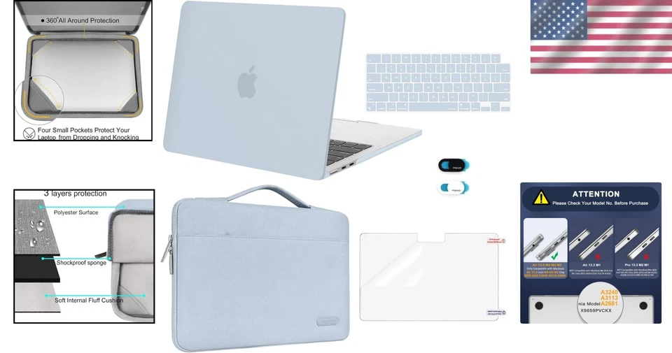 MacBook Air 13 inch Case with Accessories, Baby Blue - Image 2 of 4
