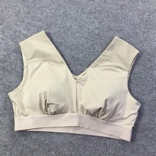 Tommie Copper Sports Bra Womens 2XL Beige Shoulder Support Activewear Gym Yoga