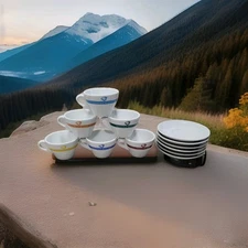 IPA Italy Porcelain Espresso/Cappuccino Set – 6 Cups & Saucers – New in Box