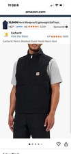 Carhartt Loose Fit Washed Duck Sherpa-Lined Mock-Neck Vest Men's 2XL New