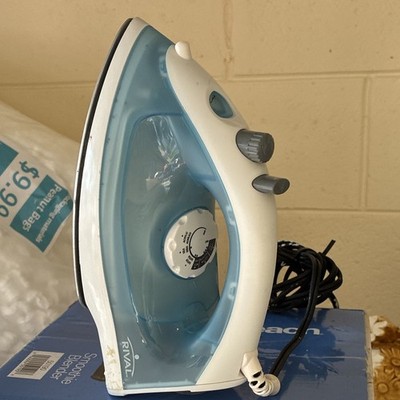 Rival Corded Steam Iron Adjustable Steam, Spray Mist, Blue/White