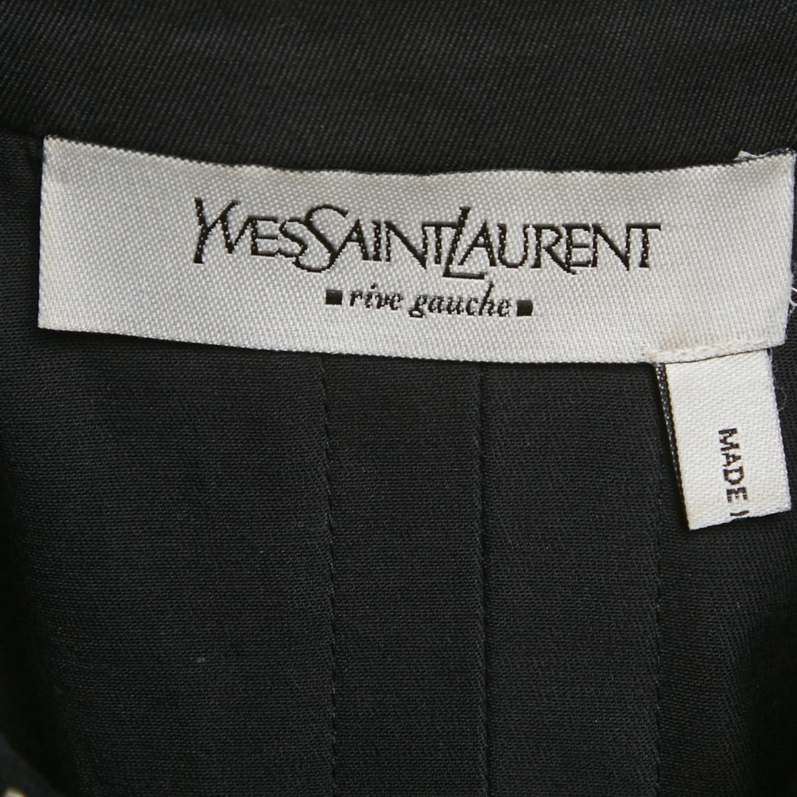 Abito midi Saint Laurent nero cotone collo alto L