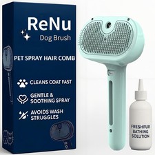 ReNu Dog Brush, Fresh Fur Shower Brush, 3-in-1 Self-Cleaning Steamy Pet Brush