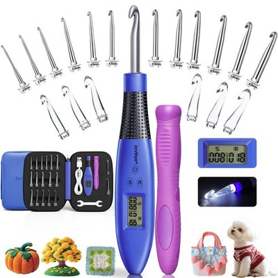 Counting Crochet Hook Set Digital, Light Up Crochet Hooks Set - Ergonomic for...