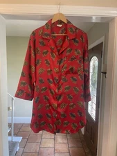 Vintage Fantasies By Morgan Taylor Long Sleeved Red Satin Sleepwear Size Small