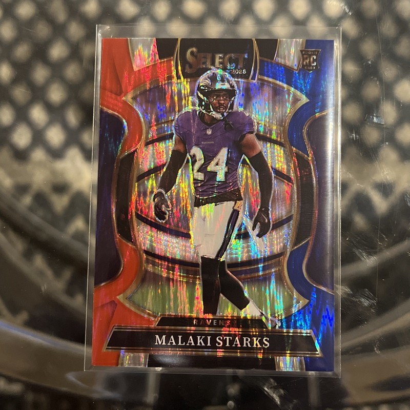2025 Select Blue/Red Prizm #61 Malaki Starks & (10) Cards