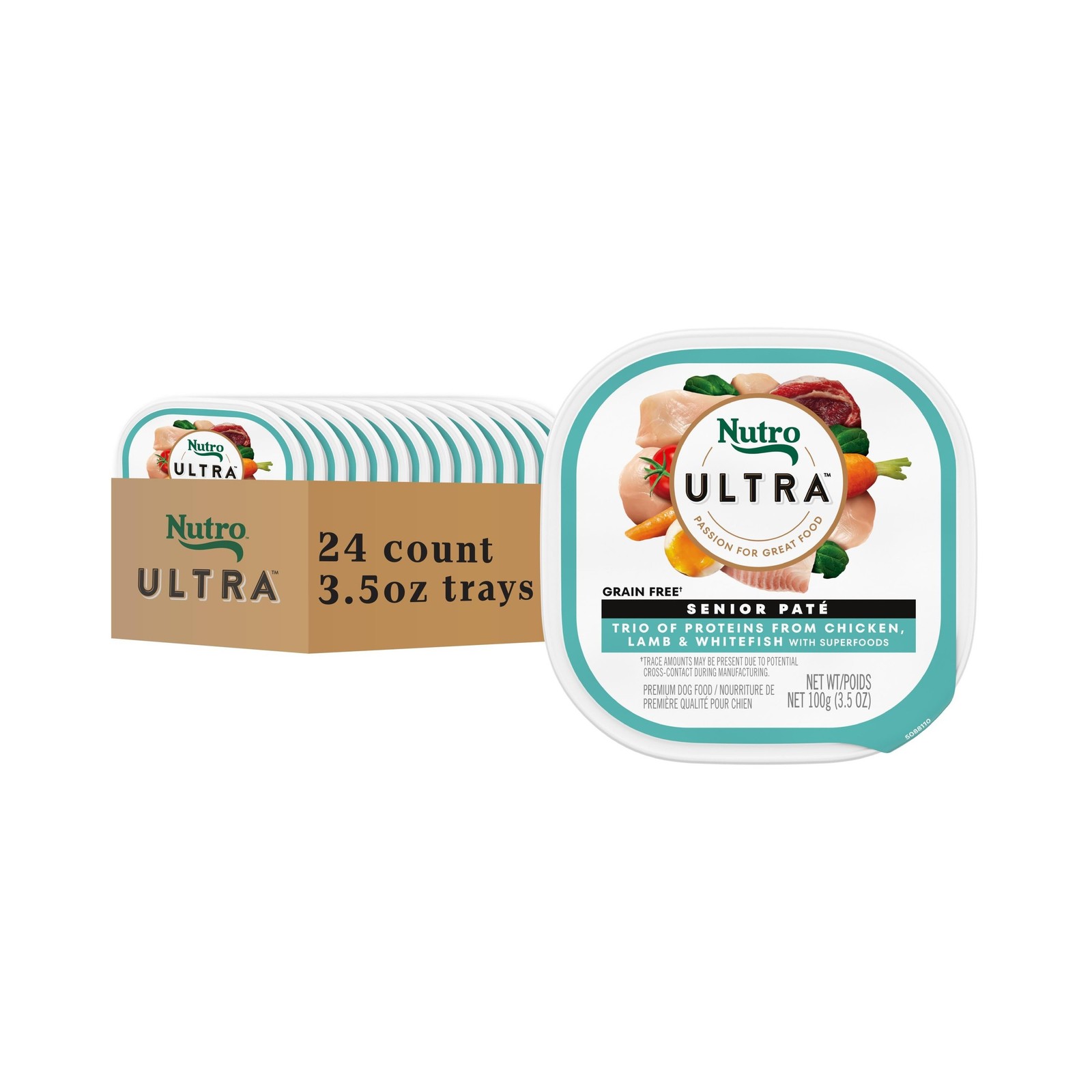 Senior Pate Trio Of Proteins Chicken, Lamb & Whitefi...