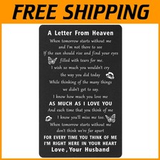 Loss of Husband Sympathy Gift - Letter From Heaven for Wife 