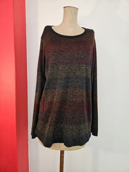Forever New  Lurex Fine Knit Jumper Pullover Size L/XL