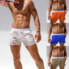 Men's See-Through Swim Shorts Swimwear Quick Dry Swimming Trunks Boxer Briefs