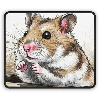 Cute Hamster Sketch Gaming Mouse Pad