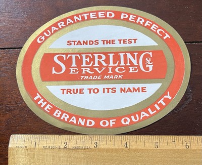 Sterling Service Trade Mark, True to Its Name Label, NOS Guaranteed Perfect