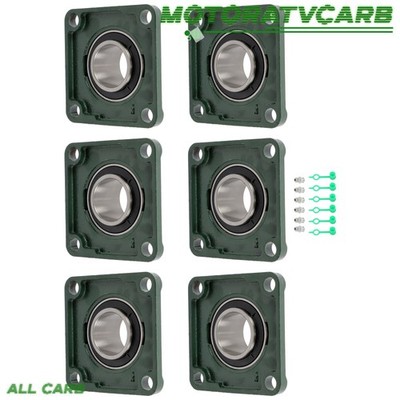 ALL-CARB 6 Pcs UCF210-32 Pillow Block Flange Bearing 2'' Bore 4 Bolt Solid Base