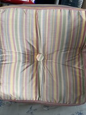 Silk Striped Tufted Square Throw Pillow with Removeable Cover 12"x12"x6" New