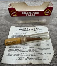 Vintage Faulk's Goose Hunting Call PL-22 w/ Original Box, Wood Clear Plastic