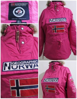Geographical Norway Damen Parka Jacke Rosa Brustumfang 38/40 UK Größe L Sku Y08885
