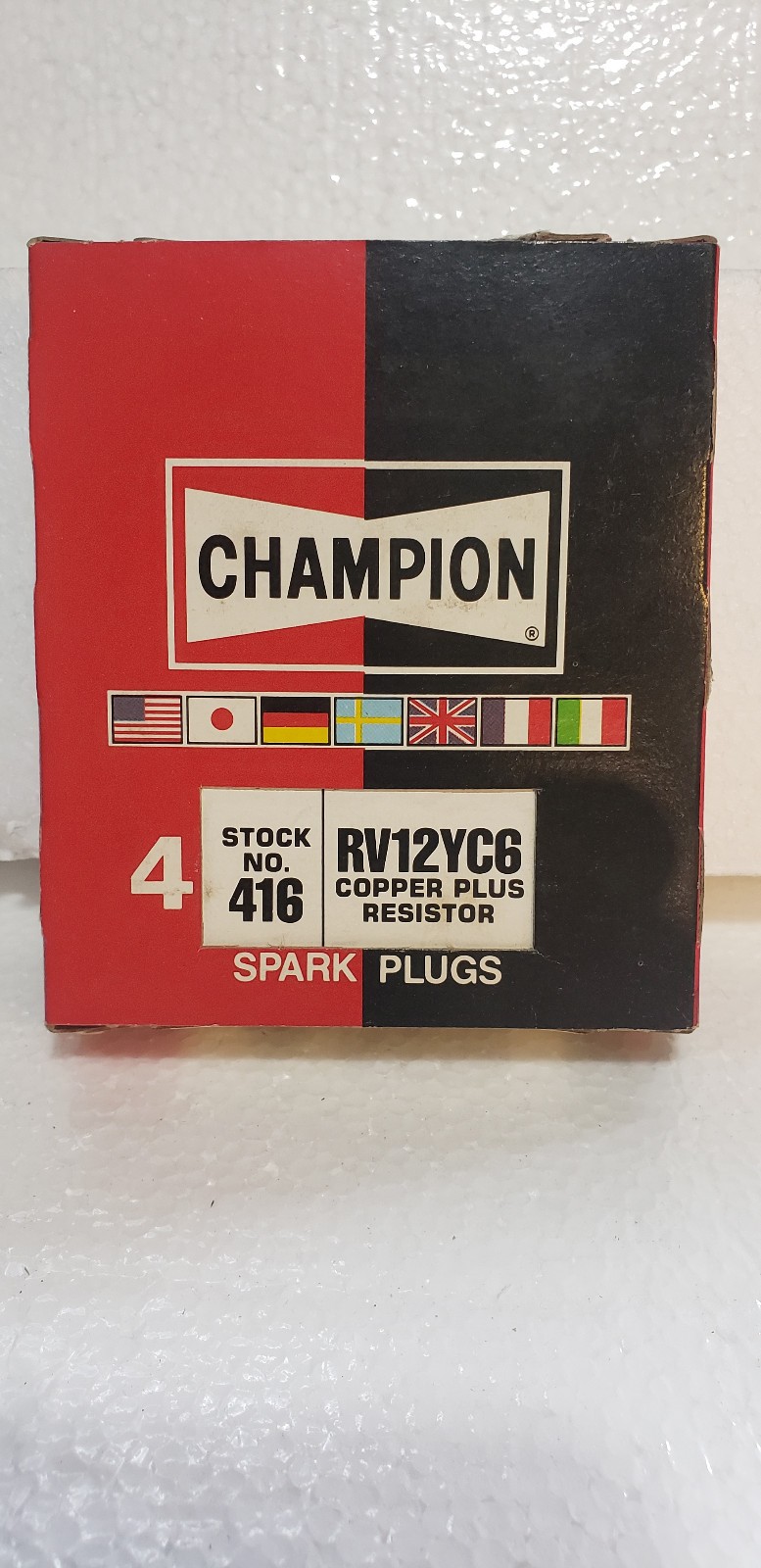 Champion pack of 4 #RV12YC6 Copper Plus Resistor Spark Plug 416. N.O.S